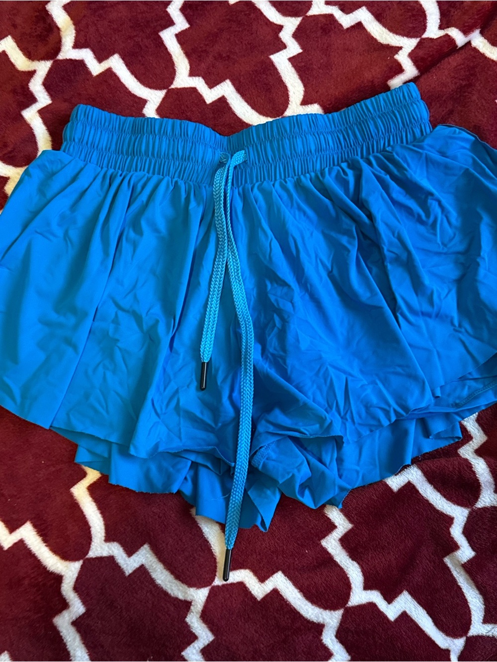 Blue Women's Active Drawstring Shorts lined size m
